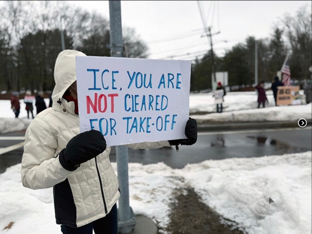 Protesters Stand Out Against ICE at&nbsp;Hanscom